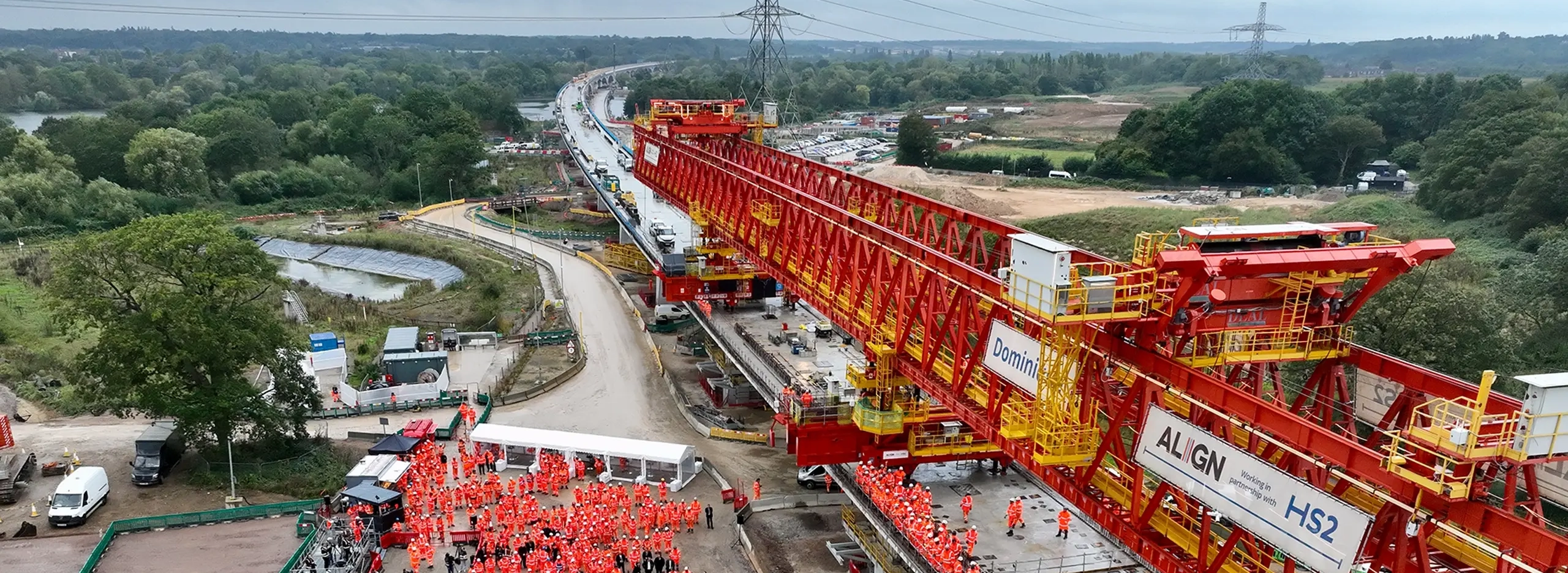 Infrastructure project at dusk